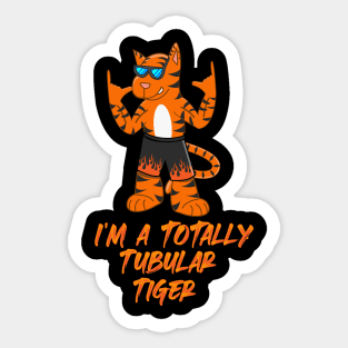 Totally Tubular Tiger Sticker